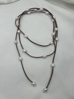 Collier long en perles Edison de luxe Yuemoon AA+ de bonne qualité, 150 cm, perles de riz 100 % naturelles de 10 mm