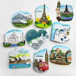 3D Fridge Magnet Refrigerator Magnetic Stickers Worldwide Tower London Japan Greece Sydney Bali World Travel Souvenir