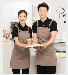 Biểu tượng tùy chỉnh bông nấu ăn BBQ đầu bếp nhà bếp denim vải in thêu trà sữa Hoa Cà Phê cửa hàng bồi bàn làm việc tạp dề - Product Image 4