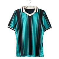 Maillot de football vintage rayé pour homme, manches courtes, col en V, respirant, anti-humidité, extensible dans quatre directions, viscose/polyester, été