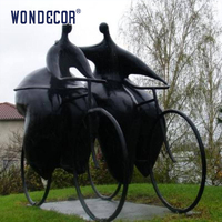 Escultura Abstracta de Diseño Nuevo, Escultura de Bronce de una Persona Montando en Bicicleta
