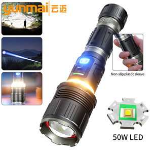 Led <b>Flashlight</b> 50W <b>Rechargeable</b> 26800 Battery Outdoor Camping High Power Torch With Led Light Source White Light - Product Image 3