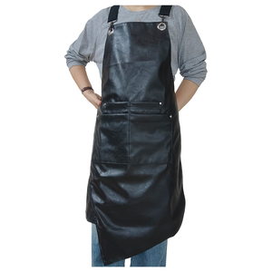 Salopette à bavette en cuir PU <span class=keywords><strong>de</strong></span> style japonais coupes <span class=keywords><strong>de</strong></span> <span class=keywords><strong>cheveux</strong></span> thé au lait magasins <span class=keywords><strong>de</strong></span> produits frais tabliers sans manches imperméables vêtements <span class=keywords><strong>de</strong></span> travail - Product Image 5