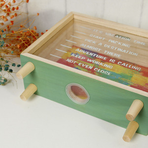 クリエイティブな木製貯金箱、文学的で新鮮な寝室のデスクトップ装飾装飾品雑貨収納ボックス小道具キッズアドゥ - Product Image 5