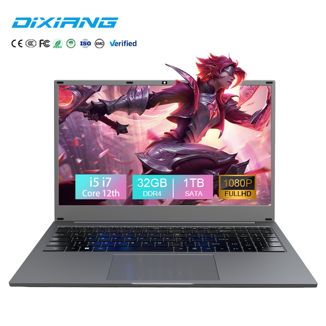Wholesale Laptops High End Gaming Laptop 15.6 Inch Intel Core I7 1260P 32GB Powerful Notebooks for Notes Pc Gamer Computer Cheap