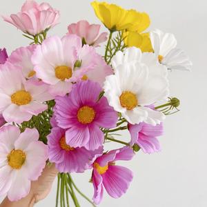 جودة عالية 3 رؤوس لمسة حقيقية الزخرفية اللاتكس كوزموس زهرة الأكثر شعبية للالإضافية التخرج عيد الأم عيد الفصح عيد الميلاد الجذعية - Product Image 1