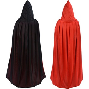เสื้อคลุมฮาโลวีนแบบกลับด้านได้ สีแดงและสีดำ มีฮู้ด สำหรับผู้ใหญ่และเด็ก ขายส่ง - Product Image 4