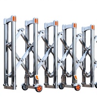 Porte coulissante en acier inoxydable/alliage d'aluminium, barrière rétractable manuelle à grande vitesse, vente directe, cloison pliante, tourniquet