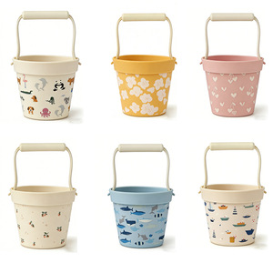 Ensemble de seaux de plage en silicone multifonctionnels pour creuser dans le sable, jouer dans l'eau, jouet de neige, jeu interactif parent-enfant en plein air pour enfants - Product Image 1