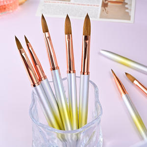 แปรงอะคริลิคด้ามโลหะไล่เฉดสีฤดูร้อน ขน Kolinsky Sable ขนาด 6 8 10 12 14 สำหรับอุปกรณ์ช่างทำเ<span class=keywords><strong>ล</strong></span>็บ <span class=keywords><strong>แนะนำ</strong></span>เป็นอย่างยิ่ง - Product Image 2