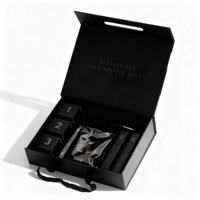 Luxus schwarz Magnet verschluss Pappe Papier Verpackung Make-up Parfüm Flasche Set Geschenk box