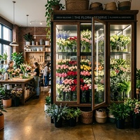Système de réfrigération pour fleuriste, étagère de présentation multicouche de luxe, vitrine ouverte pour supermarché et épicerie