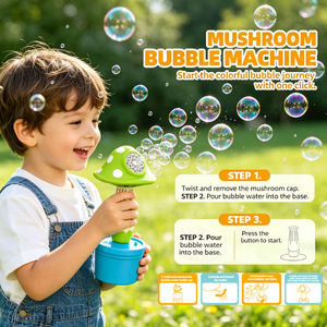 Pistola de <span class=keywords><strong>Burbujas</strong></span> Automática con Forma de Hongo, Máquina de <span class=keywords><strong>Burbujas</strong></span>, Lámpara de Camping con Luz, Pistola de <span class=keywords><strong>Burbujas</strong></span> para Jardín, Regalo para Fiestas de Cumpleaños - Product Image 4
