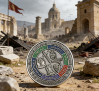 Pièce de monnaie commémorative personnalisée « Armure de Dieu », en émail plaqué argent, souvenir religieux, vente en gros d'usine, logo personnalisé et conception gratuite