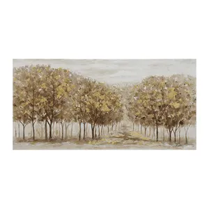 FREE CLOUD Framed Handmade Oil Painting On Canvas Autumn Trees Wall Art Home Decor Canvas Landscape Artwork