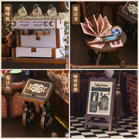 Kit DIY de maison miniature vintage pour librairie, maison miniature avec éclairage LED, décoration de porte-livres, vente en gros