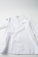 Veste de chef pour homme à col montant, manches 3/4, mélange de coton et de polyester, fente arrière, attache à nouer, uniforme de cuisine, blanc, veste de cuisinier pour la restauration