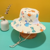 Venta al por mayor personalizado ajustable niños a prueba de viento malla sombrero para el sol protección UV verano niños sombrero de ala ancha cubo con correa