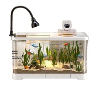 Pecera Pequeña de PET de Alta Definición y Transparencia Wei Ling; Pecera Pequeña para Tortugas; Pecera Multiusos de Escritorio; Caja de Almacenamiento