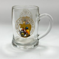 Evershine Vente en gros de tasses à bière en verre personnalisées avec logo imprimé par sublimation, tasse à bière souvenir avec poignée