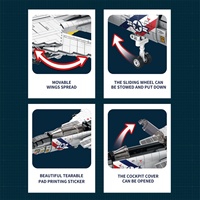 Reobrix Série d'armes de l'Air Force, modèle de chasseur furtif F-14, avion militaire, blocs de construction, jouet éducatif