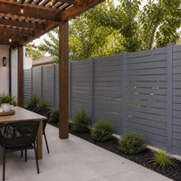 Panneaux de clôture en aluminium à lattes et persiennes DIY 65x16, traités thermiquement et thermolaqués, clôture préfabriquée en aluminium