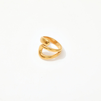 Anillo Boho Dorado en Espiral con Bandas Trenzadas, Ajustable, Apilable, para Mujer, Regalo para Uso Diario
