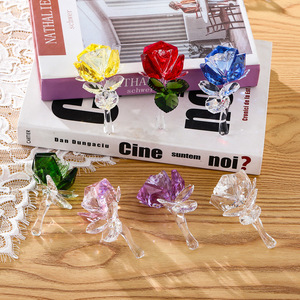 Adornos de Rosas de Cristal, Coloridos y Decorativos, Regalos para el Hogar, San Valentín, Estilo Moderno - Product Image 1
