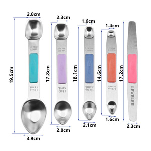 Nuevo Juego de 5 Cucharas Medidoras Magnéticas de Doble Cabeza en Varios Colores para Repostería y Café - Product Image 2
