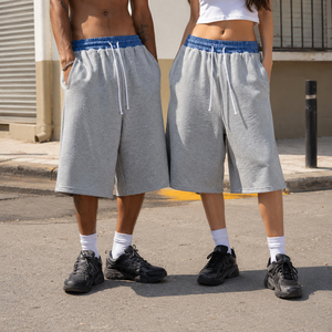 Nouveaux shorts de <span class=keywords><strong>sport</strong></span> pour hommes du fabricant OEM, détails à carreaux, pantalons de survêtement, style hip-hop urbain, coupe ample, shorts d'été, logo personnalisé, pantalons baggy - Product Image 1