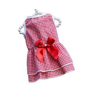 Dog Dress With Bow Plaid Summer Pet <b>Clothes</b> <b>For</b> Small Dogs <b>Cats</b> Pomeranian - Product Image 5