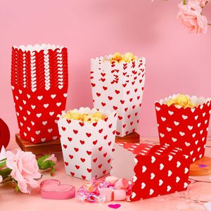 Cajas de Palomitas de Maíz para el <span class=keywords><strong>Día</strong></span> de San Valentín de 16 oz, Contenedor de Cartón para Palomitas de Maíz, Cajas Rojas y Blancas con Forma de Corazón para Regalos, Dulces y Golosinas para Bodas - Product Image 5