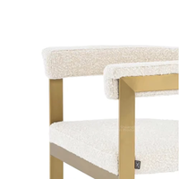 Fauteuil à dossier en velours de style européen Chaises de salle à manger à cadre en acier inoxydable Chaise de restaurant pour meubles d'hôtel à domicile