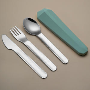 Juego de <span class=keywords><strong>cubiertos</strong></span> portátil de acero inoxidable 304 con palillos con funda de silicona - Product Image 5