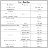 Répartiteur ADSL de haute qualité avec câble modulaire RJ11 répartiteur de modem ADSL xDSL 6P4C RJ11 Pots de modem ADSL en ligne répartiteur VDSL