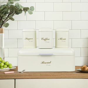 Ensemble de bacs à <span class=keywords><strong>pain</strong></span> en métal Boîte à thé Boîte à café Stockage de cuisine Conteneurs à <span class=keywords><strong>pain</strong></span> Ensemble de bacs de cuisine - Product Image 1