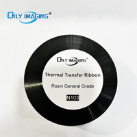 Ruban de cire TTR noir N809 55 mm x 500 m pour l'impression d'étiquettes de codes-barres, de prix de vente au détail, d'adresses d'expédition et d'inventaire