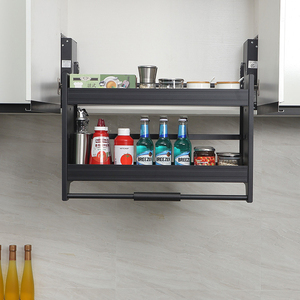 Modern 2-Tier Wall <b>Cabinet</b> Storage Organizer With Pull Down Shelving Kitchen Mounted Visual Guardrail In-<b>Cabinet</b> Installation 02 - Product Image 3