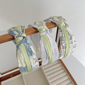 2024 nuova fascia per <span class=keywords><strong>capelli</strong></span> con fiocco stampato primavera/estate fascia per <span class=keywords><strong>capelli</strong></span> annodata - Product Image 3