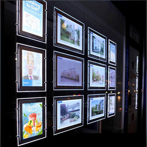 Double face Paysage Immobilier Fenêtre Suspendue Affichage Bureau Led Acrylique Poster Cadre Boîte à Lumière Porte-Panneaux - Product Image 2
