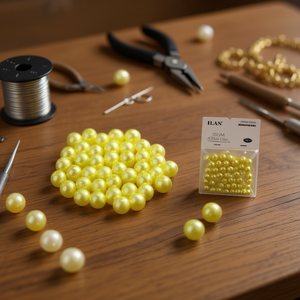 Perle di Iloca per bigiotteria, 10mm, gialle, 20g - Product Image 3