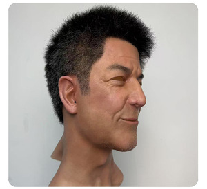 Máscara de silicona de piel humana realista, accesorios para disfraz de anciano, disfraz de cosplay para fiesta sorpresa, tocado realista para disfraz de calvo. - Product Image 3