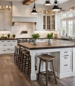 Mobili da <span class=keywords><strong>Cucina</strong></span> in Legno Massello Personalizzati Artigianali Stile Shaker in Noce Scuro Rovere Bianco e <span class=keywords><strong>Marrone</strong></span> - Product Image 6