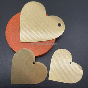 Gepersonaliseerde Vormen Massief Messing Hartvormige Plaat Voor Cadeau Decoratie Hamer Blanco Tags 2 Inch - Product Image 6