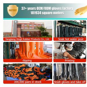 Guantes impermeables extra largos de 45cm, guantes de goma para limpieza doméstica sin forro, venta directa de fábrica - Product Image 4