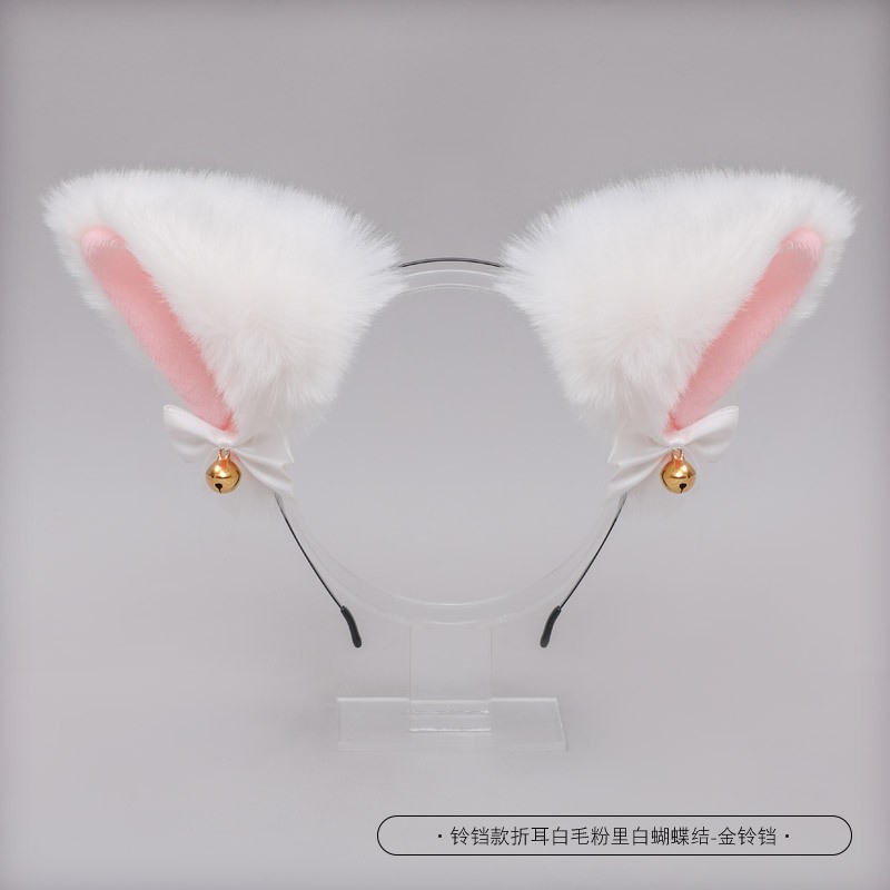 White cat ear headdress