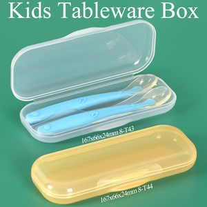 SUNSHING Caja de Transporte para Utensilios de Picnic, Porta Cubiertos de Silicona para Bebé, Contenedor de Cubiertos de Plástico Grueso, Estuche de Viaje para Cuchara y Tenedor - Product Image 1