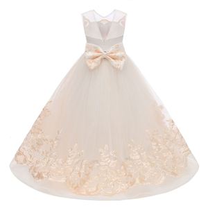 Robe de Soirée pour Enfants en Gros, Robe de Mariage Longue Champagne pour Filles, Robe de Princesse en Tulle pour Bébé - Product Image 4