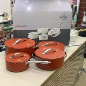 UAKEEN <span class=keywords><strong>Batterie</strong></span> <span class=keywords><strong>de</strong></span> <span class=keywords><strong>cuisine</strong></span> <span class=keywords><strong>de</strong></span> luxe 8 pièces : Casserole à lait, Friteuse, Casserole à sauce, Revêtement <span class=keywords><strong>céramique</strong></span> écologique antiadhésif pour la <span class=keywords><strong>cuisine</strong></span> domestique - Product Image 6