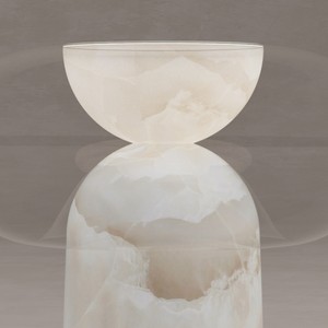 Lampe de table en marbre 40x45cm, source de lumière LED, base d'ampoule E27, commande par interrupteur, pour salon, chambre à coucher, style design - Product Image 4